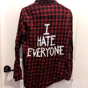 Jac Vanek "I Hate Everyone" Flannel, size S